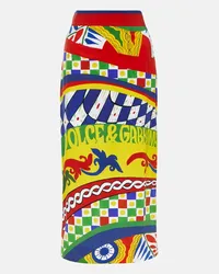 Dolce & Gabbana Gonna midi in jersey con stampa Multicolore