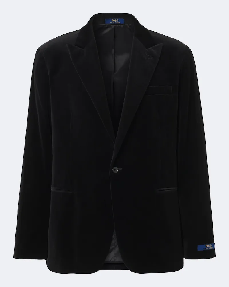 Ralph Lauren Blazer monopetto in velluto di cotone Nero