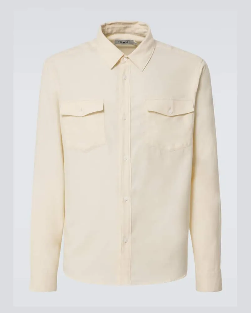 Frame Denim Camicia in cotone e lana Bianco