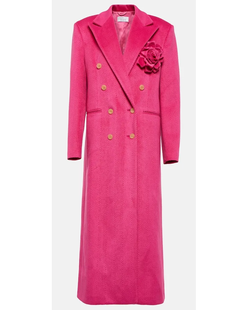 Giuseppe di Morabito Cappotto doppiopetto con applicazione floreale Rosa