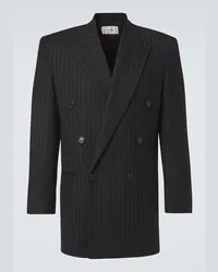 Saint Laurent Blazer da smoking in gabardine di lana Nero