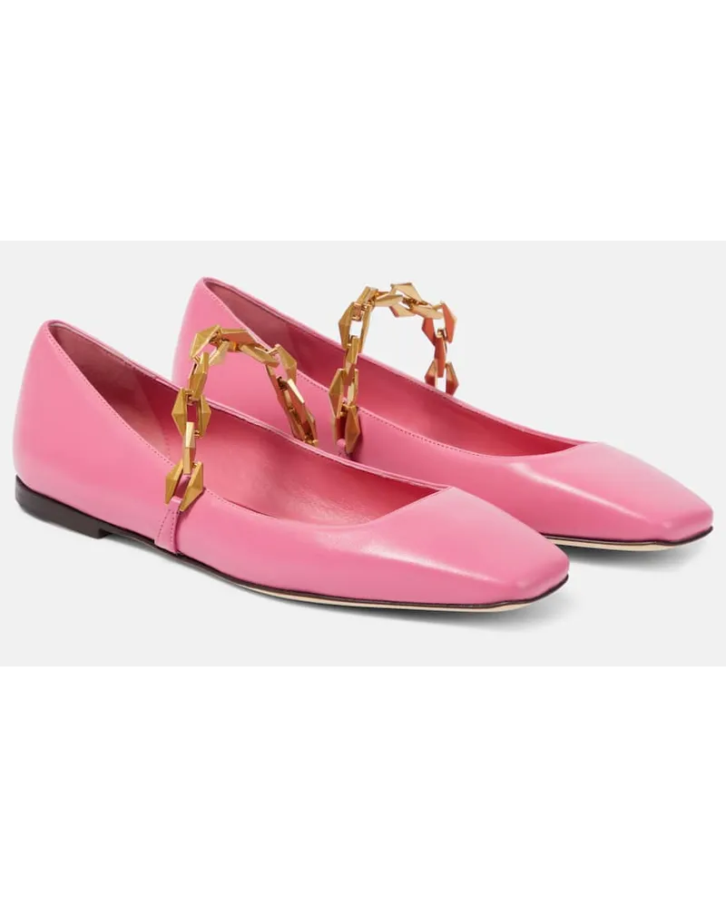 Jimmy Choo Ballerine Diamond Tilda in pelle Rosa