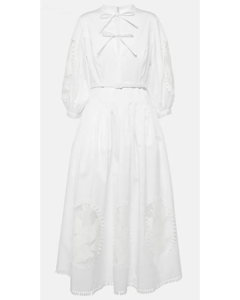 Oscar de la Renta Abito lungo in misto cotone Bianco
