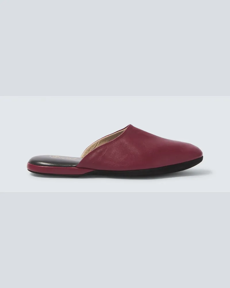 Charvet Pantofole in pelle Borgogna