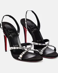 Christian Louboutin Sandali Emilie in pelle con cristalli Nero