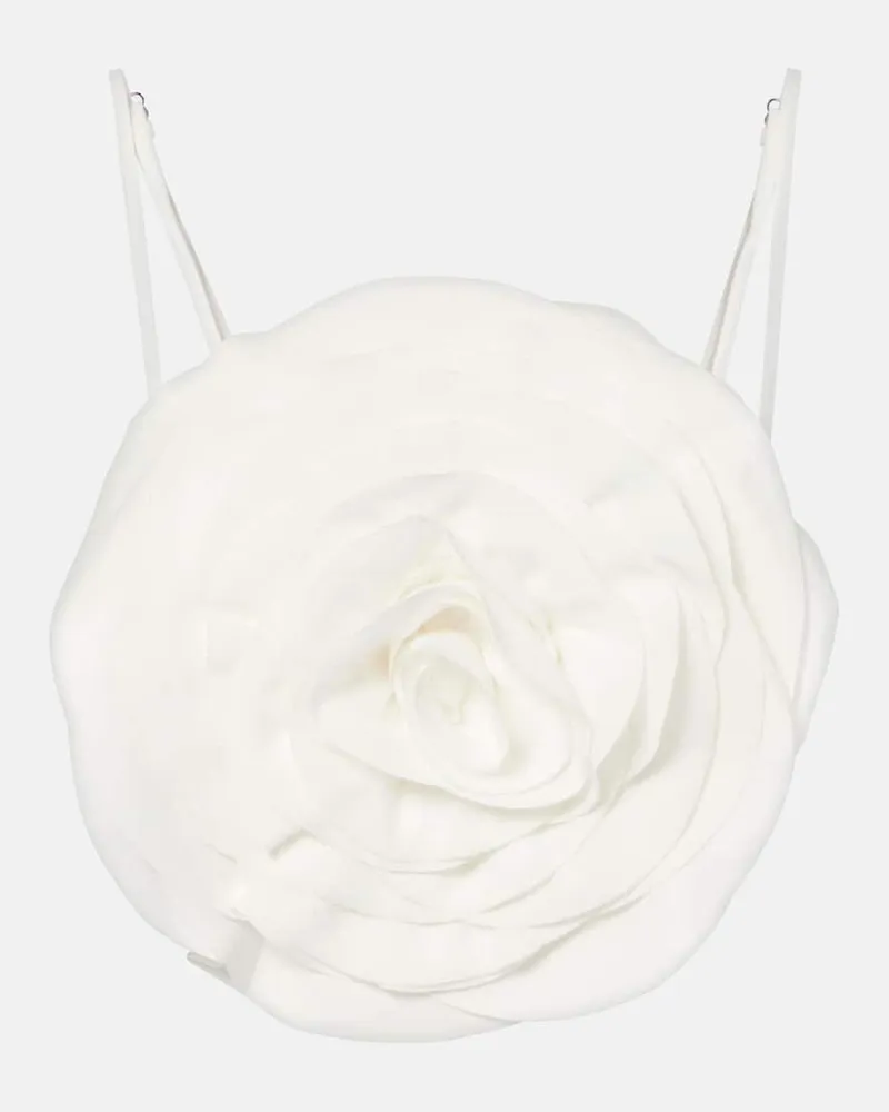 Blumarine Top cropped con applicazione floreale Bianco