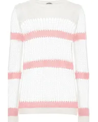 Miu Miu Pullover a righe in mohair Bianco