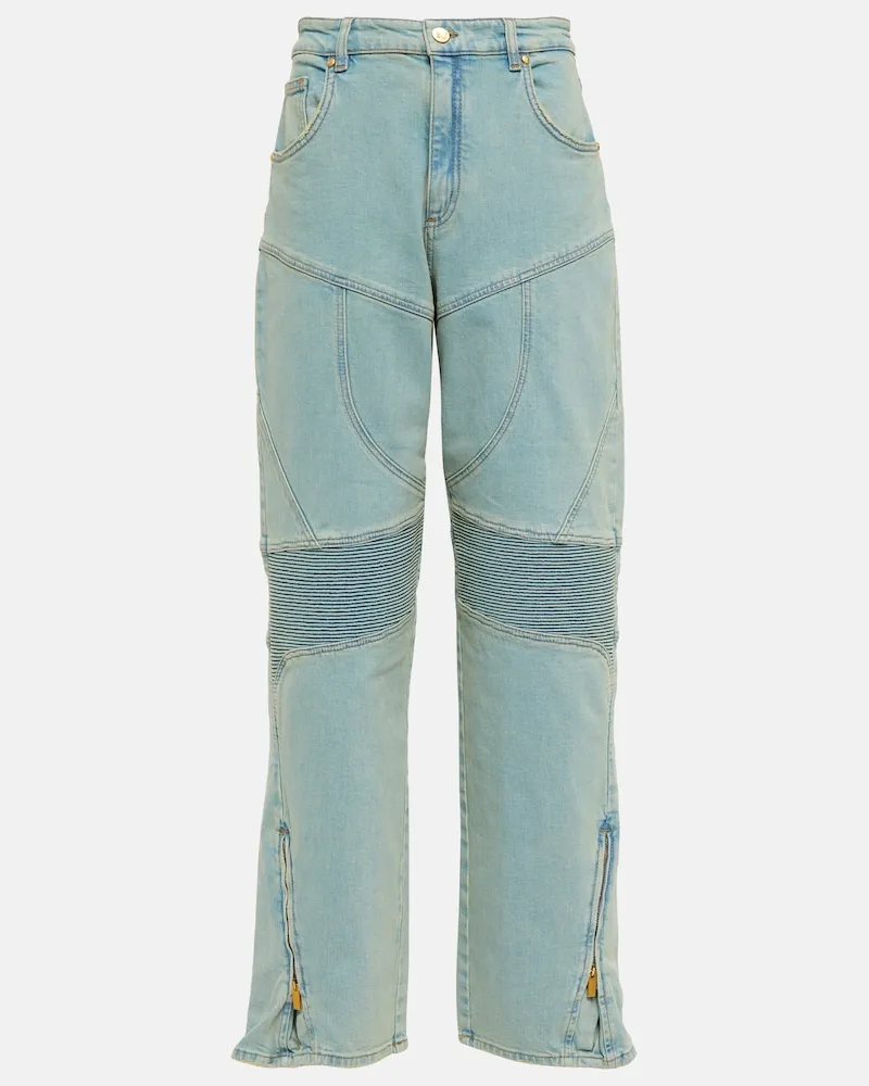 Blumarine Jeans a gamba larga e vita alta Blu