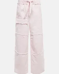 Dries van Noten Pantaloni cargo di jeans a vita alta Rosa