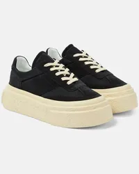 Maison Margiela Sneakers in suede con platform Nero