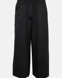 Loewe Pantaloni culottes in lana con ricamo Nero