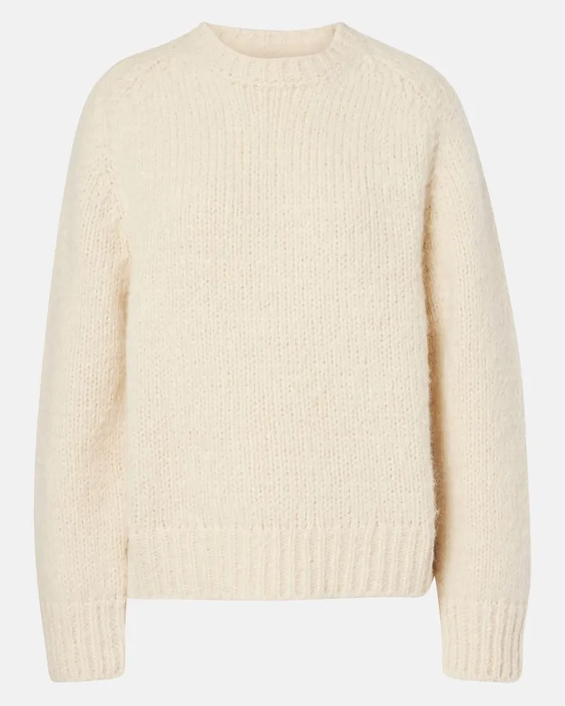 Jil Sander Pullover in misto mohair e lana Bianco