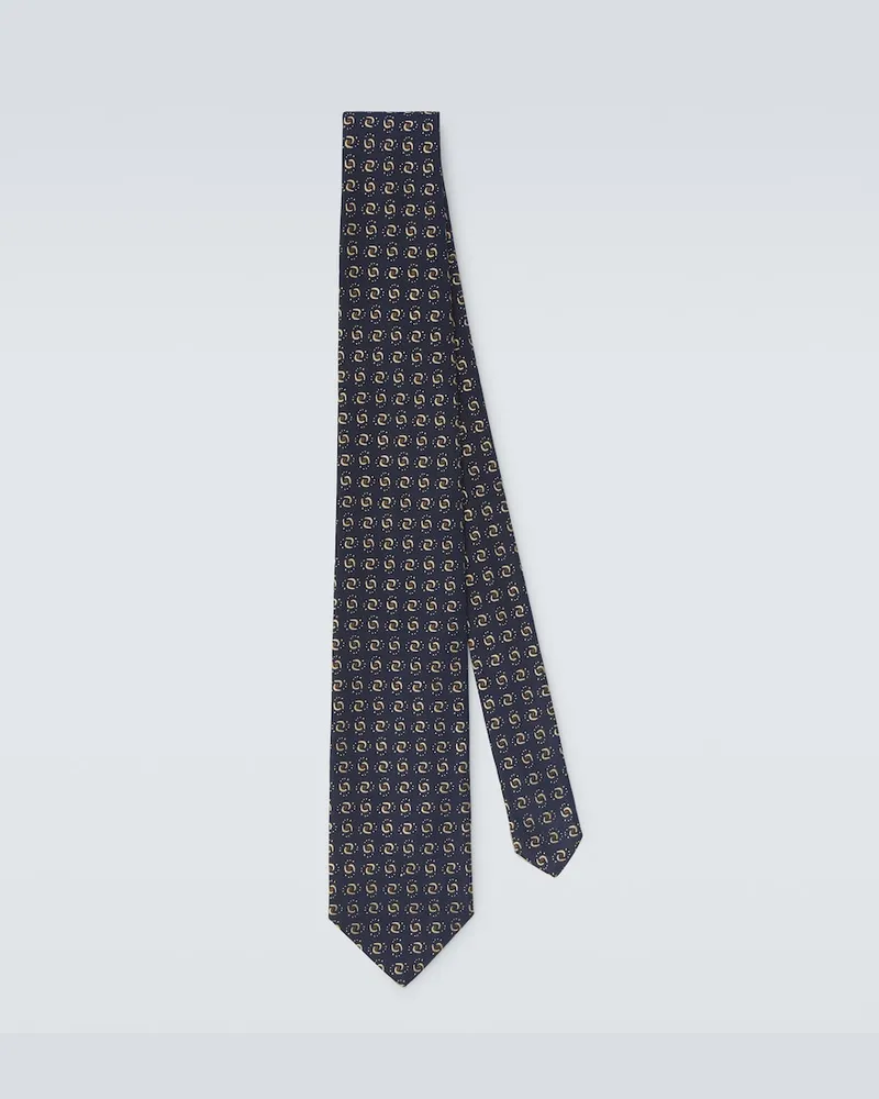 Charvet Cravatta in jacquard di seta Blu