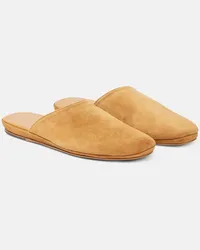 The Row Slippers Franco in suede Beige