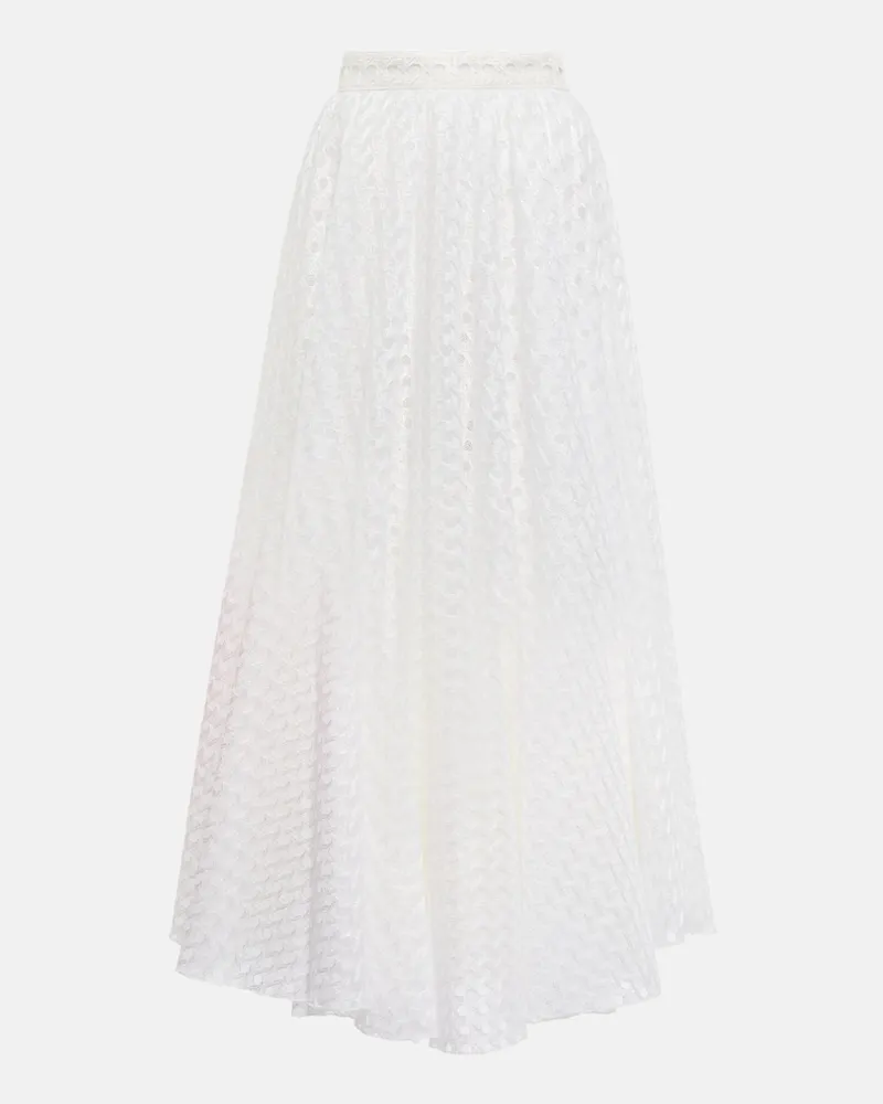 Giambattista Valli Gonna midi in macramÃ Bianco