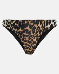 Ganni Slip bikini con stampa leopardata Multicolore