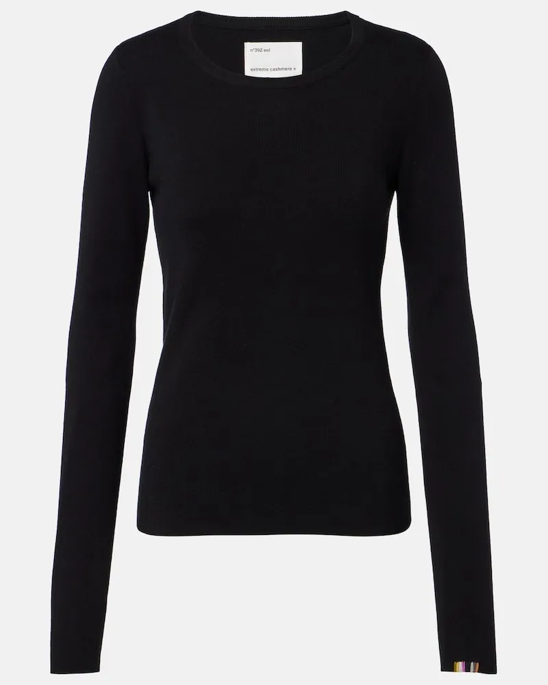 extreme cashmere Top N°392 Eel in cotone e cashmere Nero
