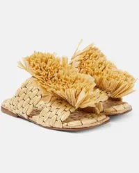 Dries van Noten Sandali in rafia Beige