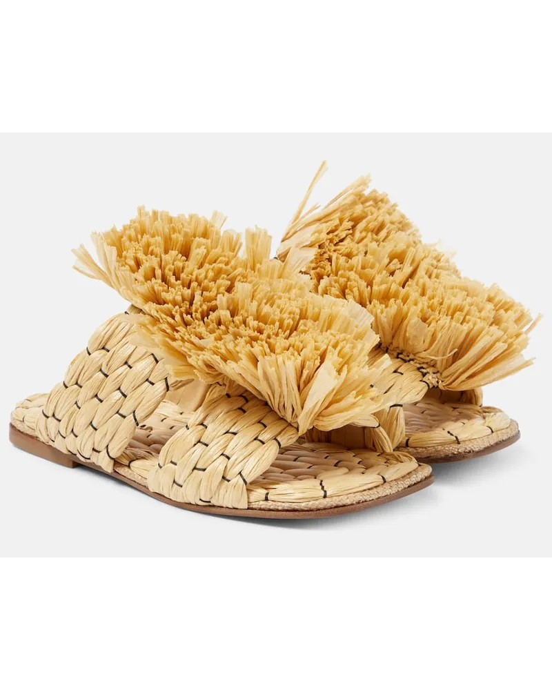 Dries van Noten Sandali in rafia Beige