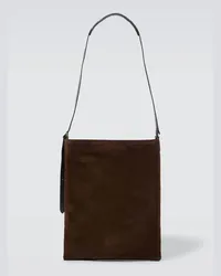 Dries van Noten Borsa a tracolla in suede Marrone