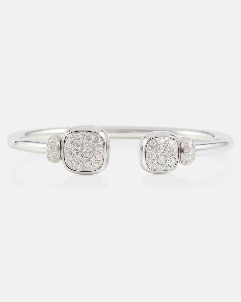 Pomellato Bracciale Nudo in oro bianco 18Â kt con diamanti e topazi Bianco