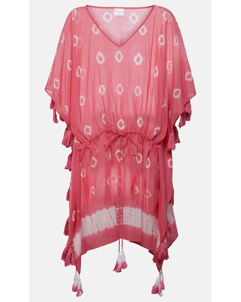 Anna Kosturova Caftano Sand Dollar in cotone tie-dye Rosa