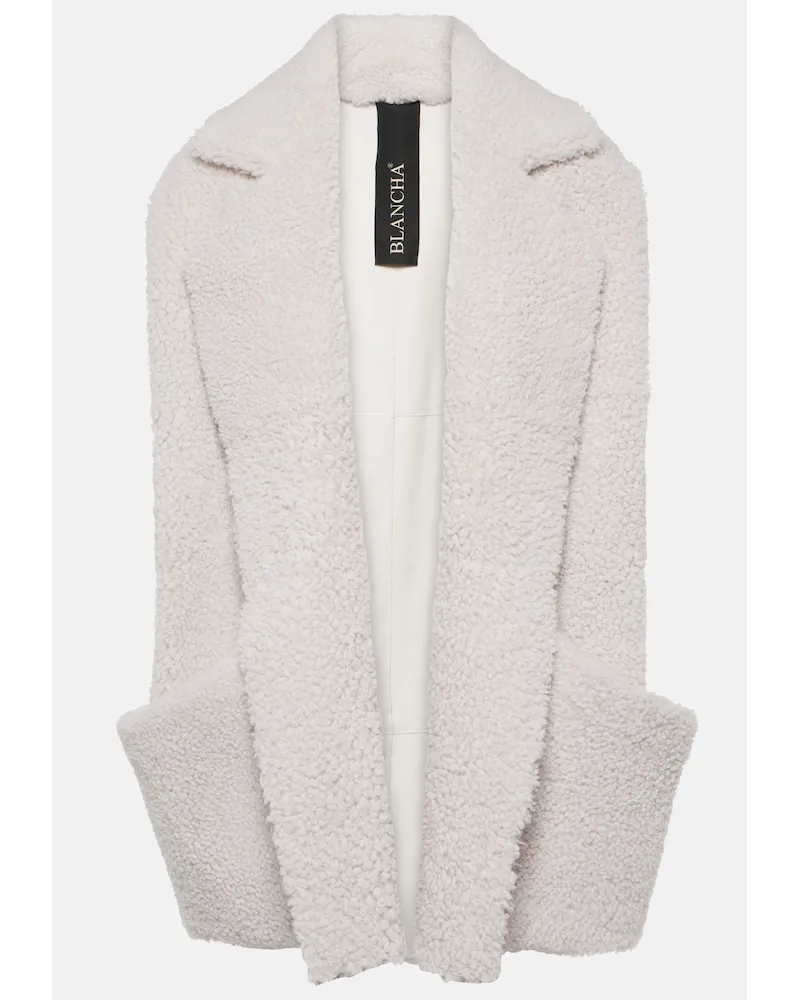 BLANCHA Gilet in shearling Bianco