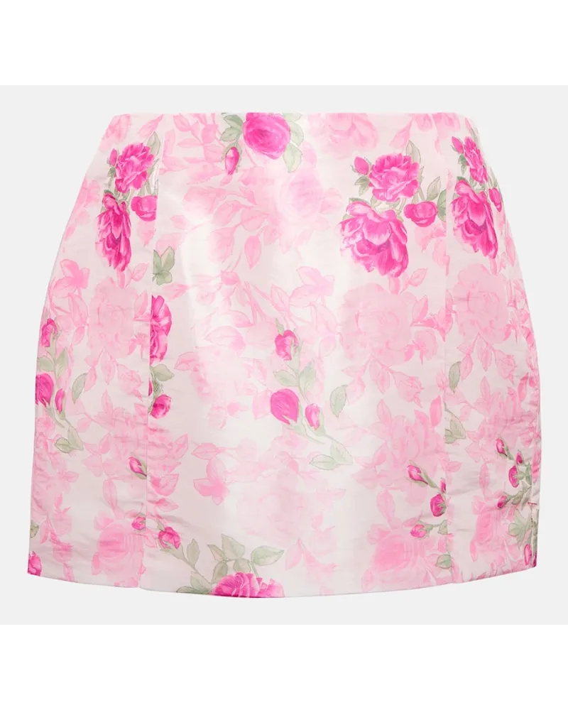 LoveShackFancy Minigonna Charma in taffetÃ Rosa