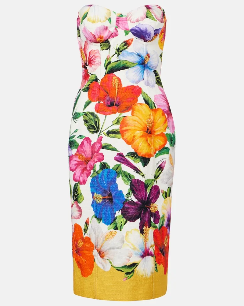 Dolce & Gabbana Abito bustier con stampa floreale Multicolore