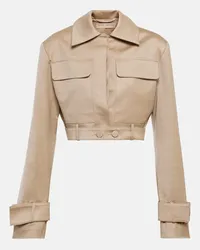 Aya Muse Giacca cropped in misto lana Beige