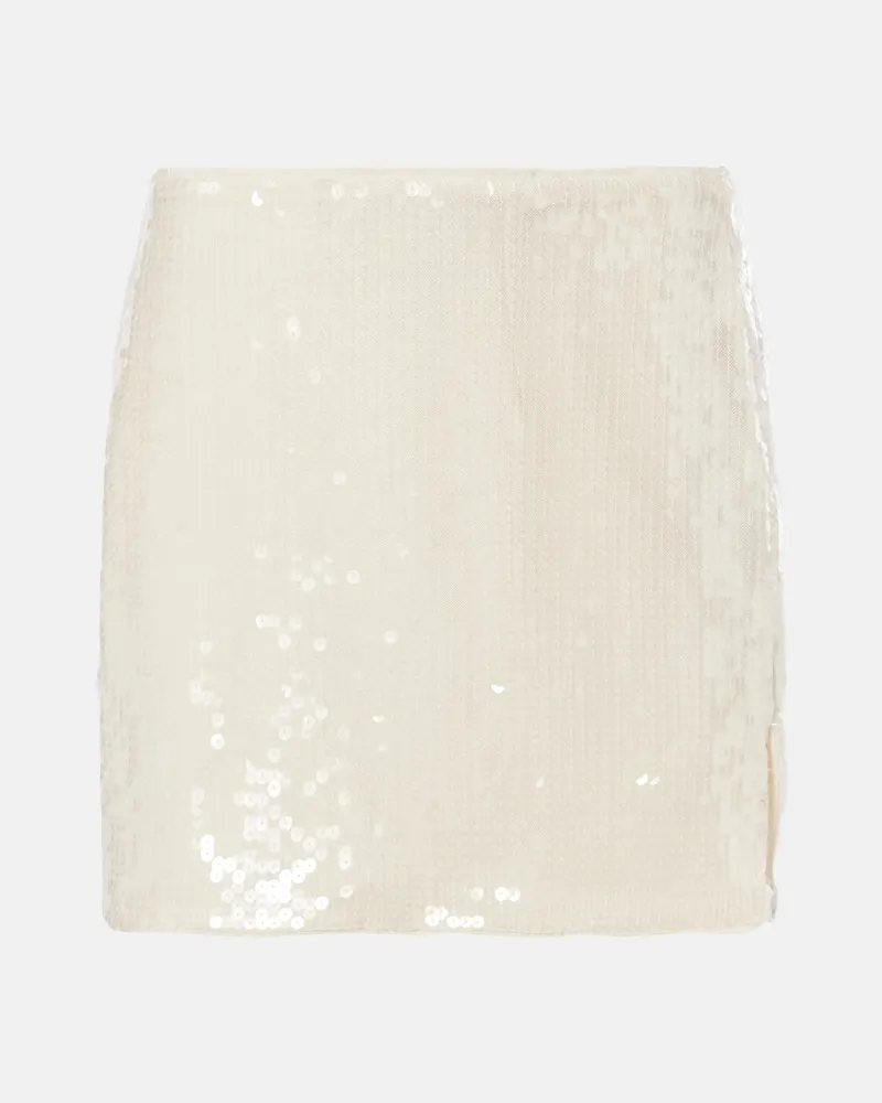 ROTATE Birger Christensen Minigonna con paillettes Bianco