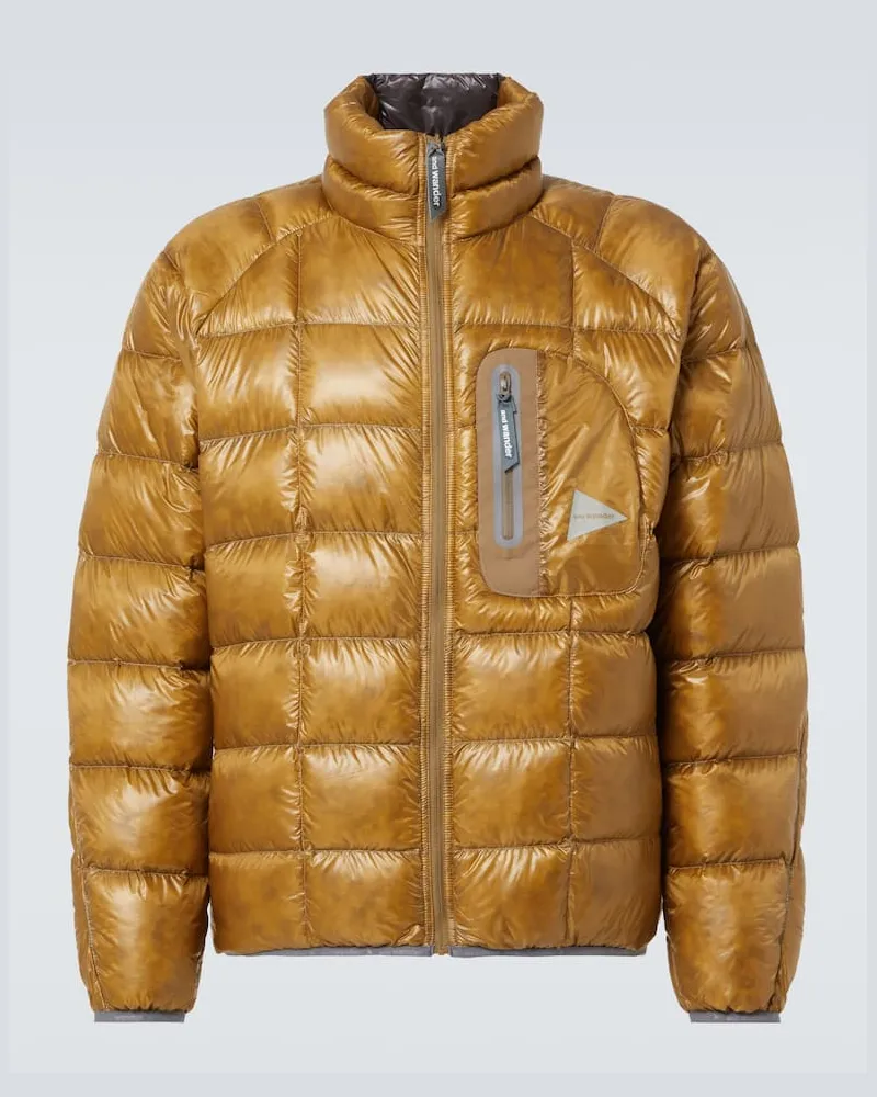 and wander Piumino con logo Marrone