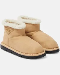 Prada Stivaletti in suede con shearling Beige