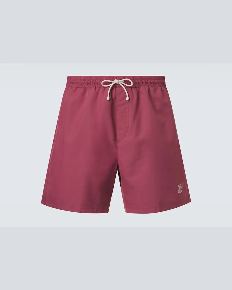 Brunello Cucinelli Costume da bagno con logo Rosa