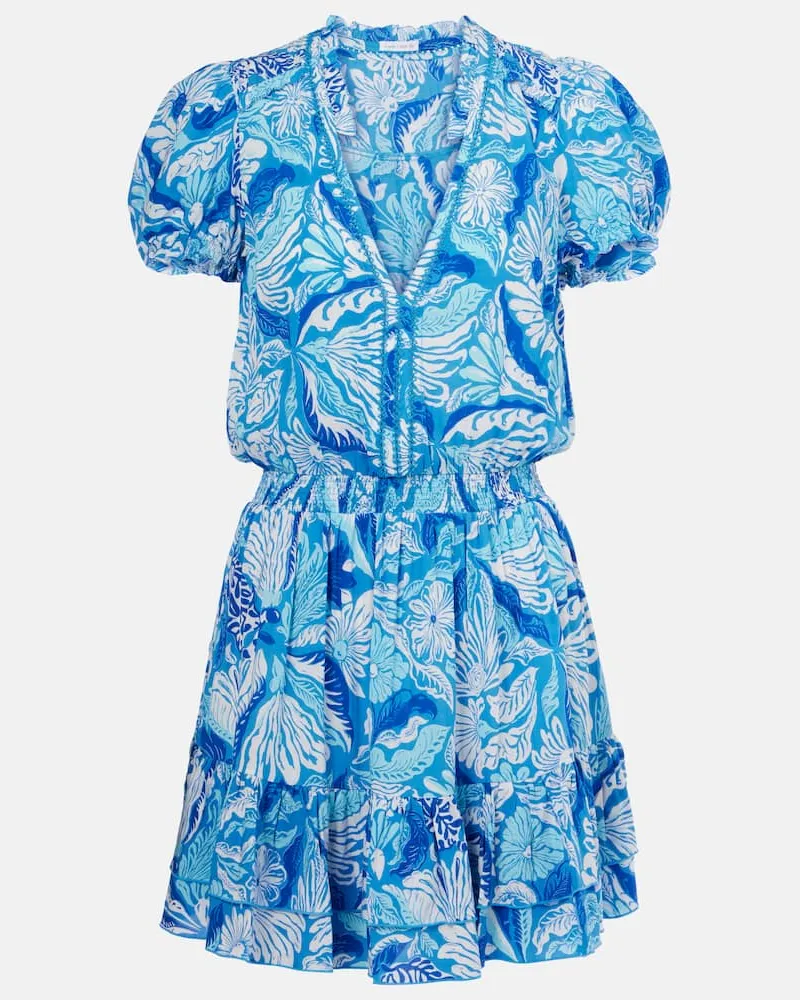 Poupette St Barth Abito corto Bibi con stampa floreale Blu