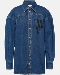 Vivienne Westwood Camicia di jeans oversize con logo Blu