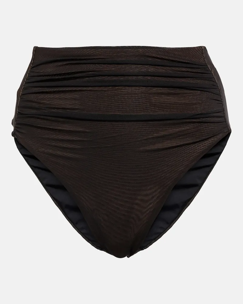 Self-Portrait Slip bikini con ruches Nero