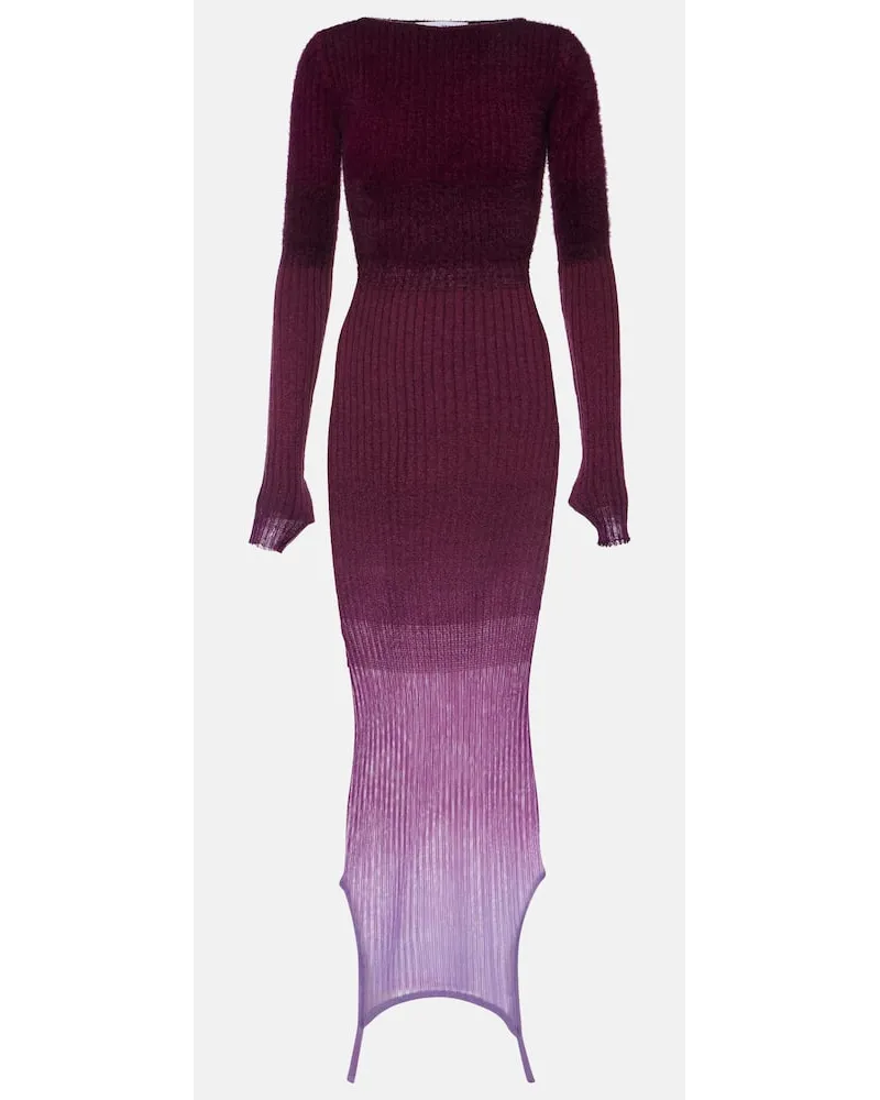 ATTICO Abito midi reversibile in maglia Viola