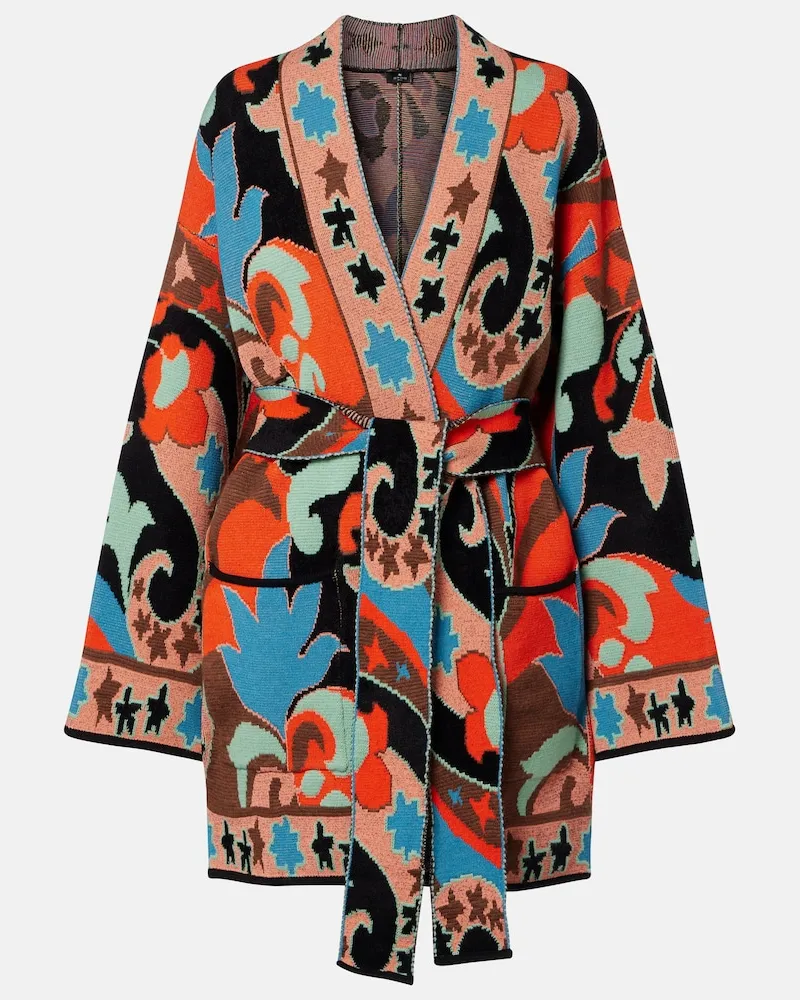Etro Cardigan in misto lana jacquard Multicolore