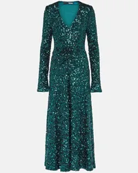 ROTATE Birger Christensen Abito midi con paillettes Verde