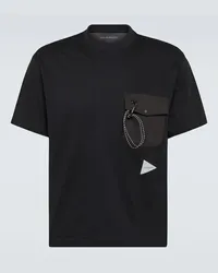 and wander T-shirt Pocket T in misto cotone Nero