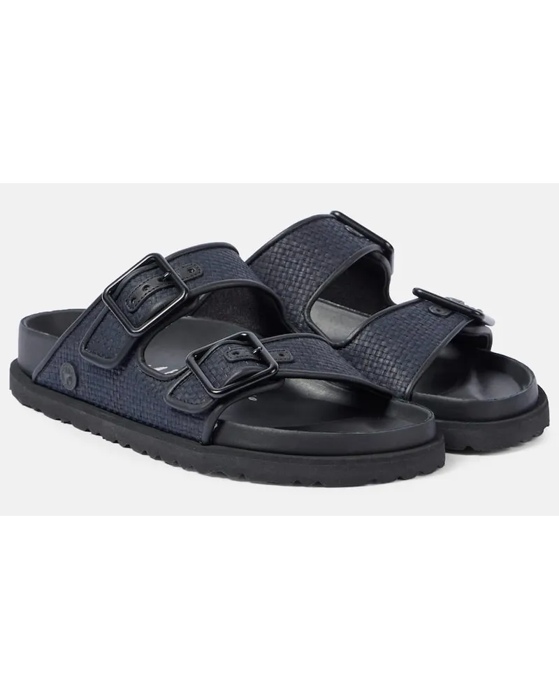 Birkenstock Sandali Arizona Luxe in rafia Nero