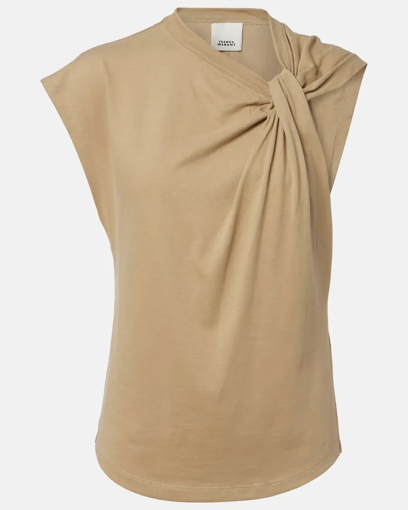 Isabel Marant T-shirt Nayda in jersey di cotone Beige