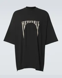 Rick Owens T-shirt Tommy in cotone con ricamo Nero