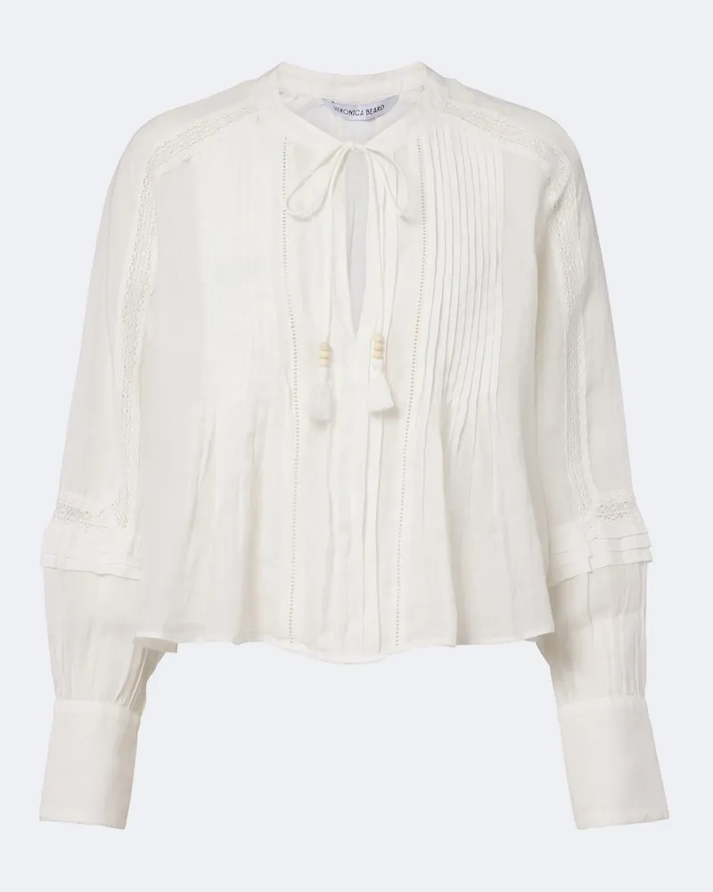 Veronica Beard Blusa Sawyer in ramiè Bianco