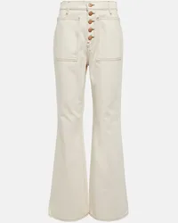 Ulla Johnson Jeans flared Lou a vita alta Bianco