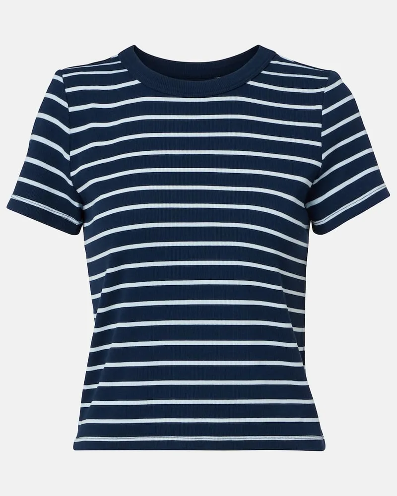 Velvet T-shirt Brenda in misto cotone a righe Blu