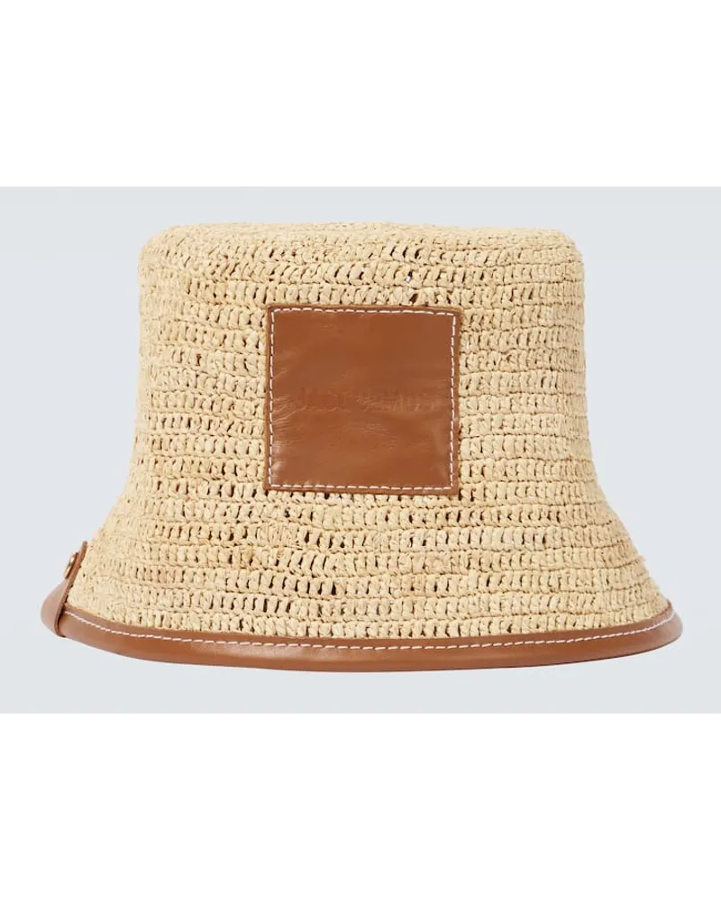 Jacquemus Cappello da pescatore Le Bob Soli in rafia Neutro
