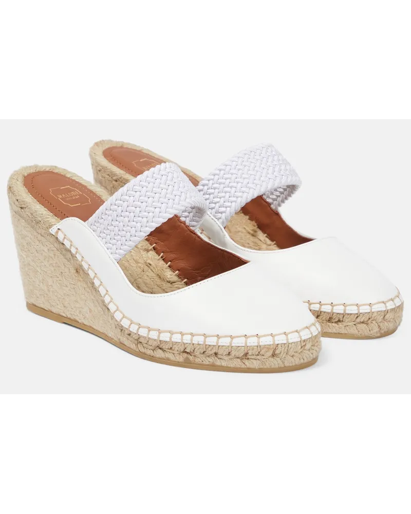 Malone Souliers Espadrillas con zeppa Siena 70 in pelle Bianco