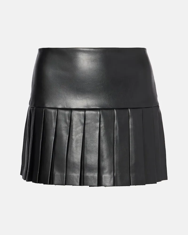 Norma Kamali Minigonna in similpelle a pieghe Nero